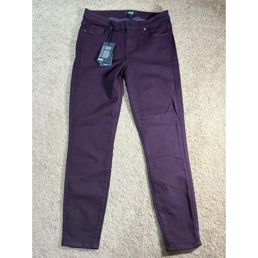 Paige Verdugo Ankle Cherry Noir Pants Women 28 Mid-Rise Ultra Skinny Preppy